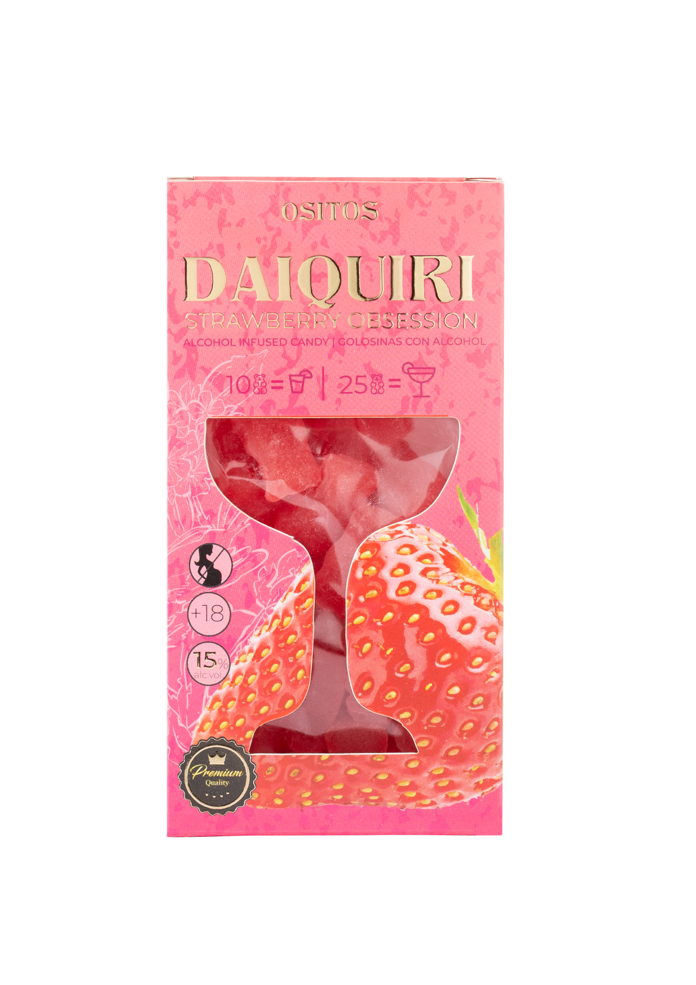 Daiquiri de Fresa Ositos servido en copa